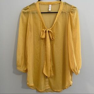 Yellow polka dot blouse
